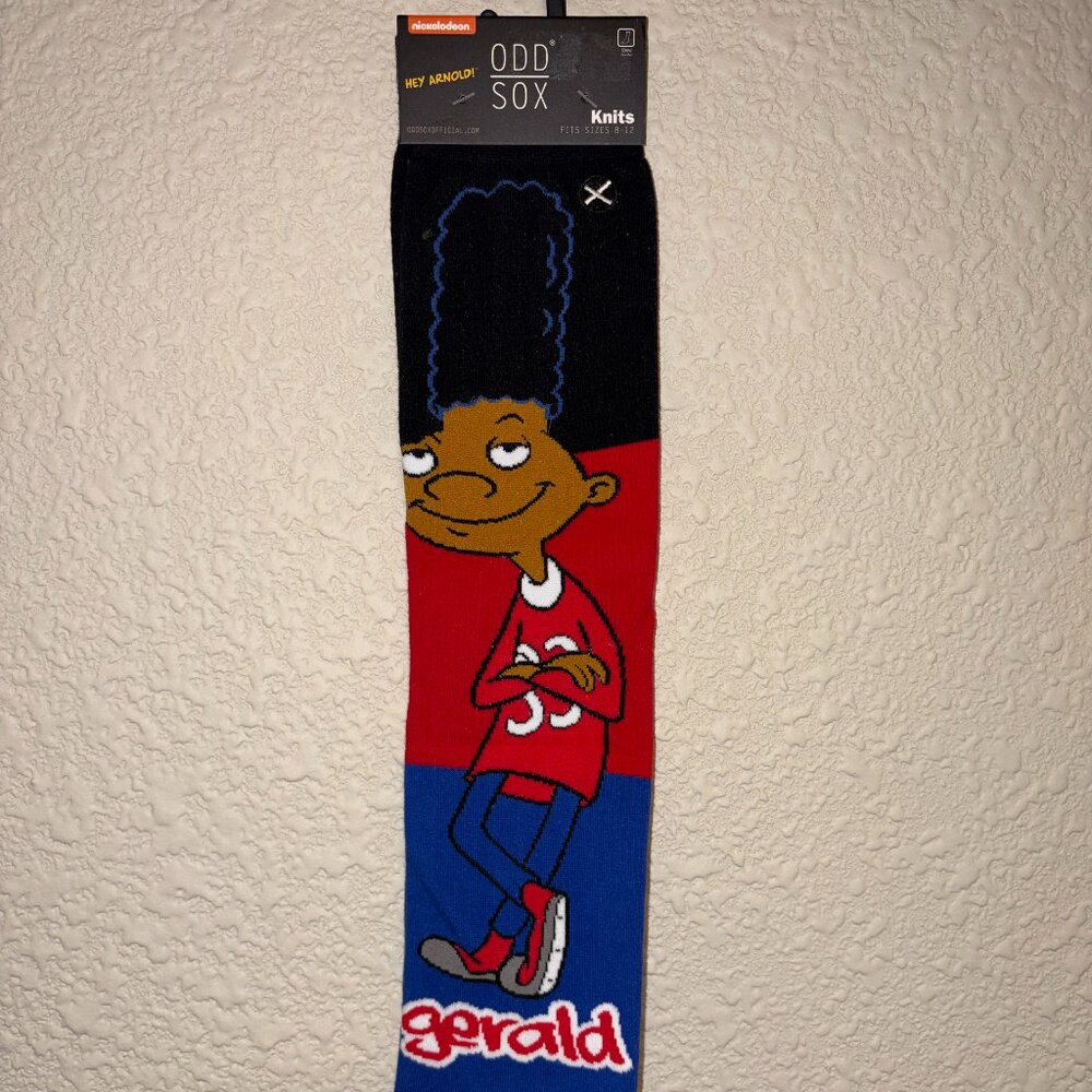 ODD Sox Hey Arnold Gerald Crew Socks Nickelodeon Cartoon Graphic Fits Mens 8-12